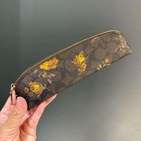 Coach Pencil Case In Signature Canvas With Floral Print CCI83 NWT - Picture 1 of 5